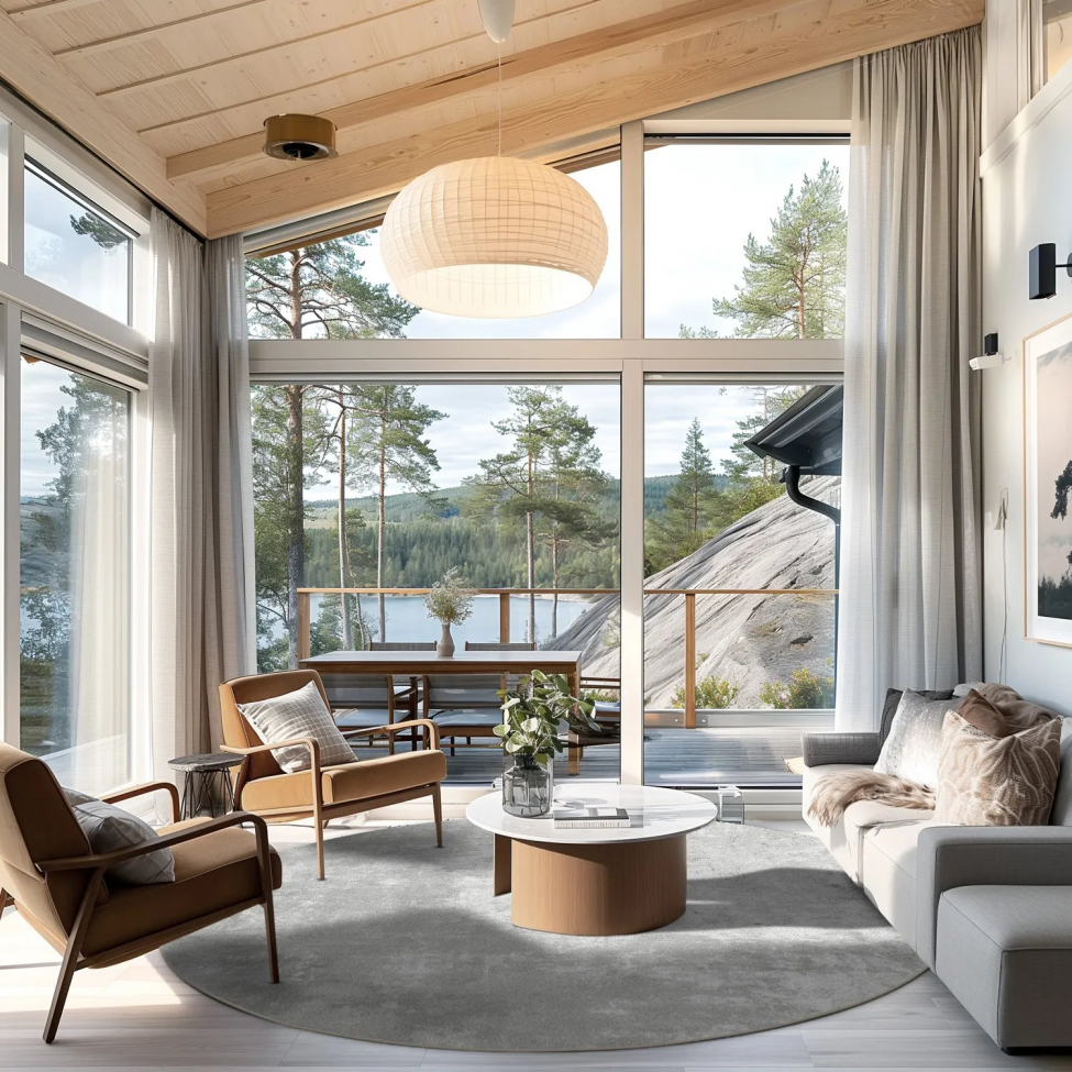 Tappeto rotondo 'Lynton' 240cm - Grigio