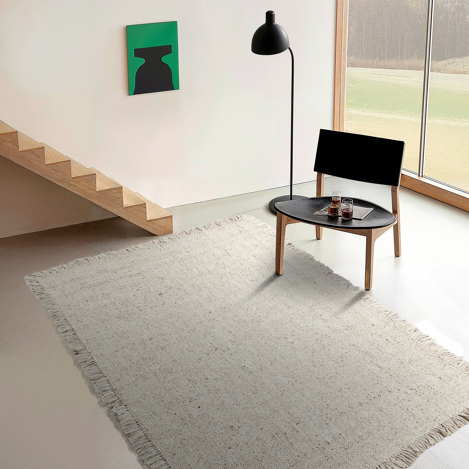 Tappeto in lana 'Dalita' - Beige