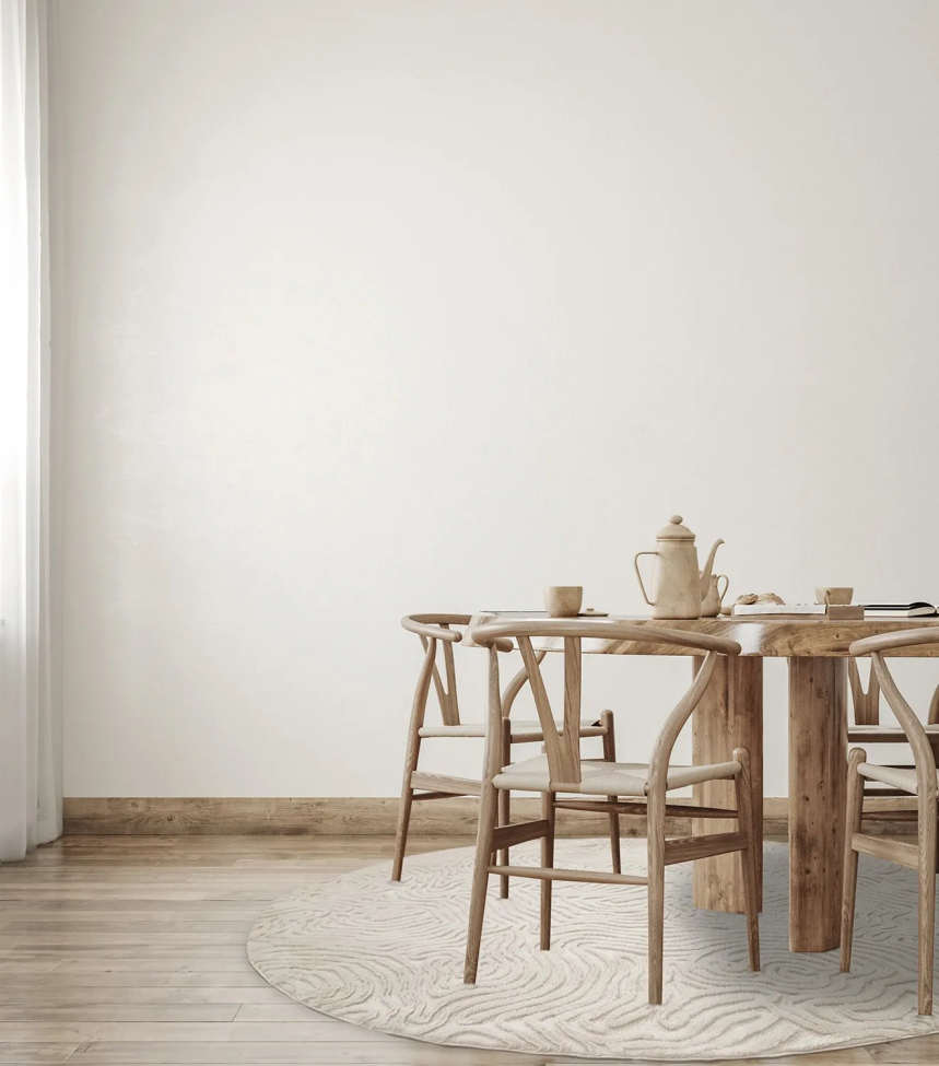 Tappeto rotondo 'Amora' 120cm - Bianco