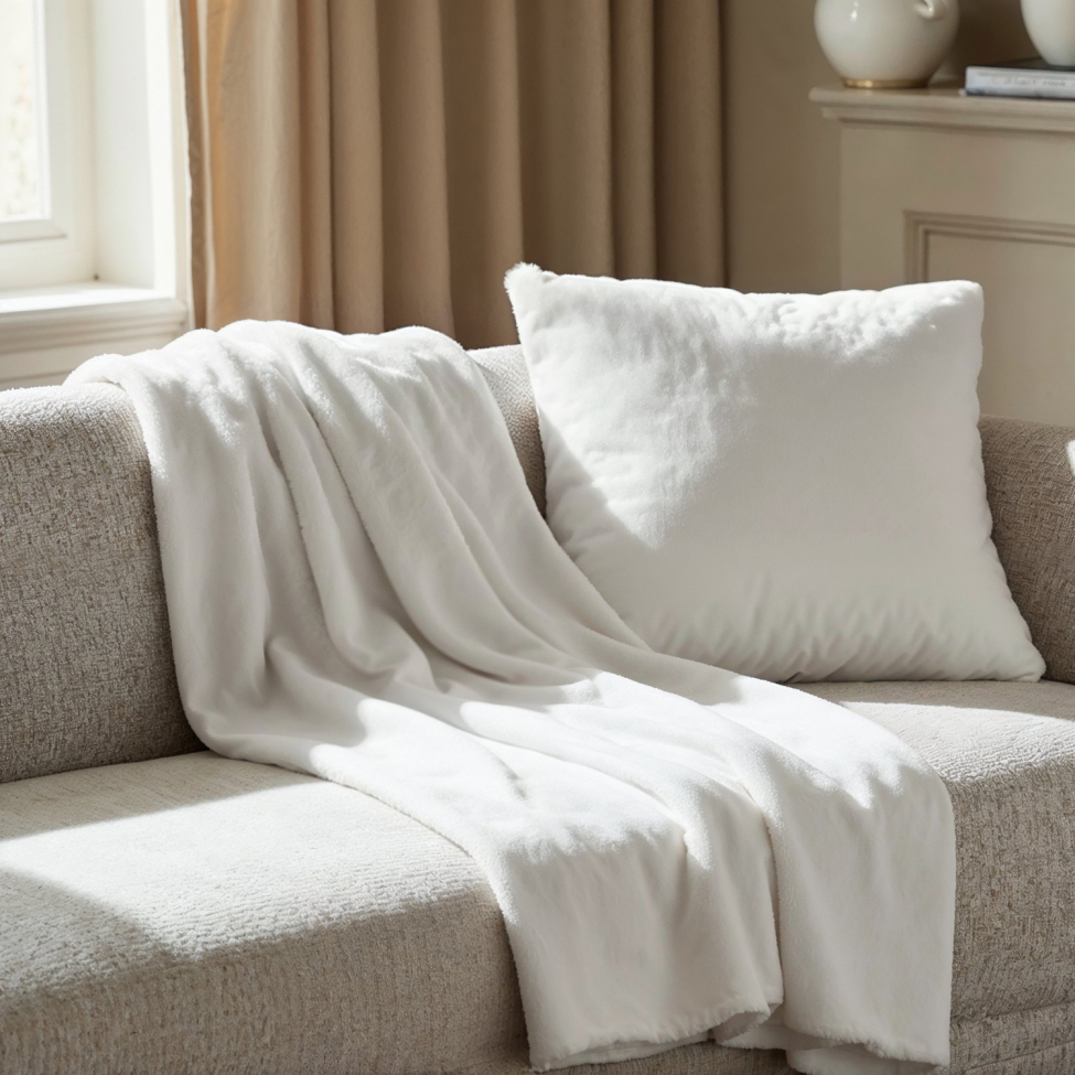 Coperta 'Aranga Super Soft Throw' 130x170cm - Bianco