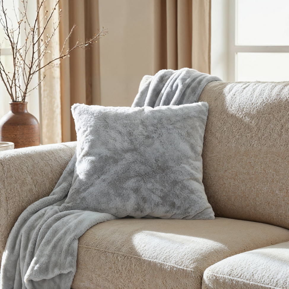 Fodera per cuscino 'Aranga Super Soft' 45x45cm - Grigio