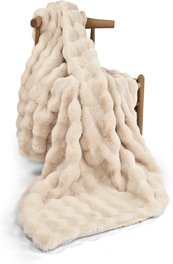 Coperta 'Aranga Bubble Throw' 130x170cm - Beige