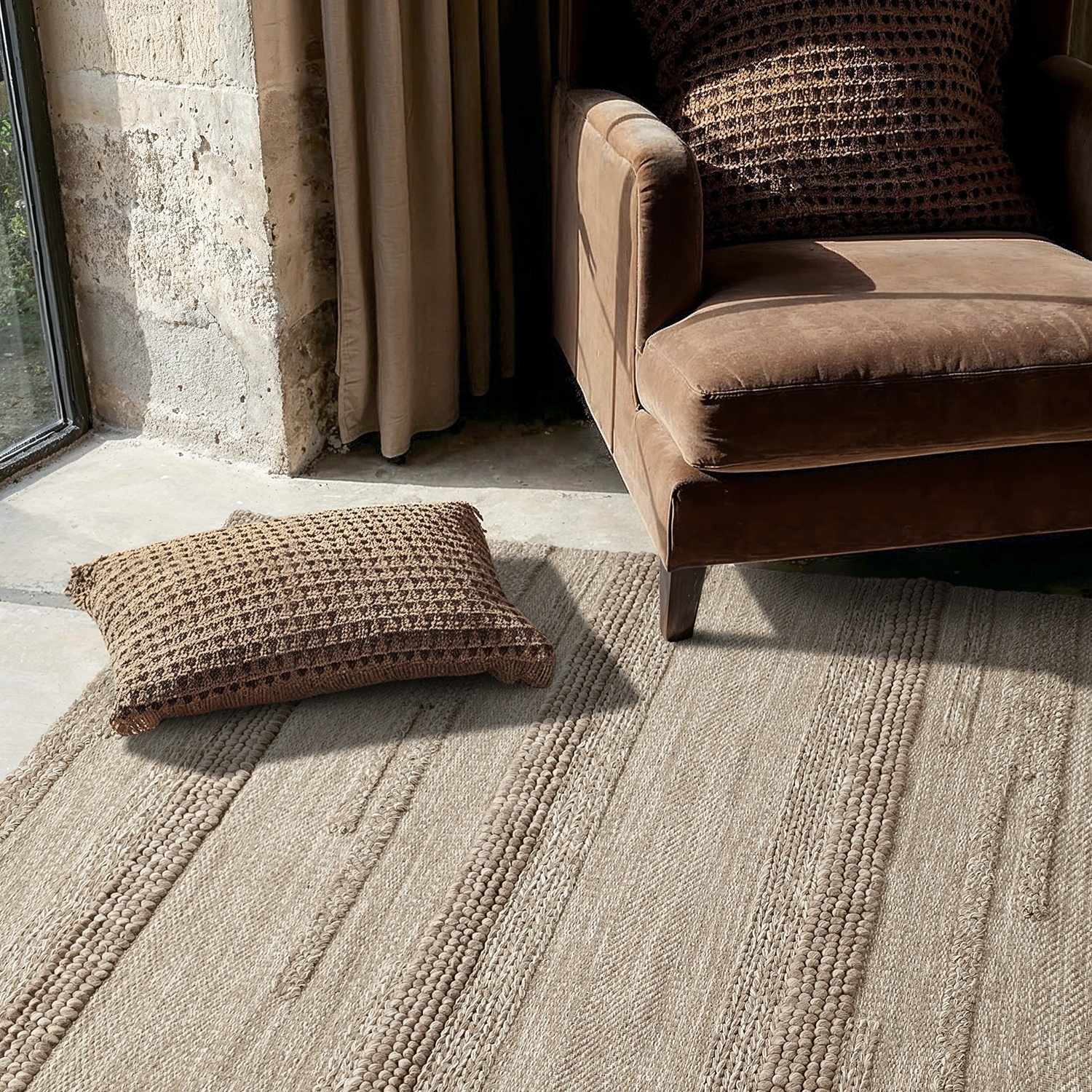 Tappeto di lana 'Almaty' - Beige