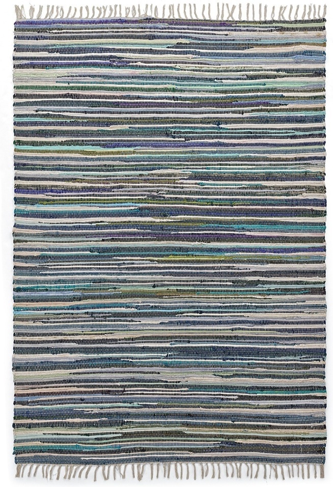 Tappeto di stracci 'Home' - Multicolore/blu