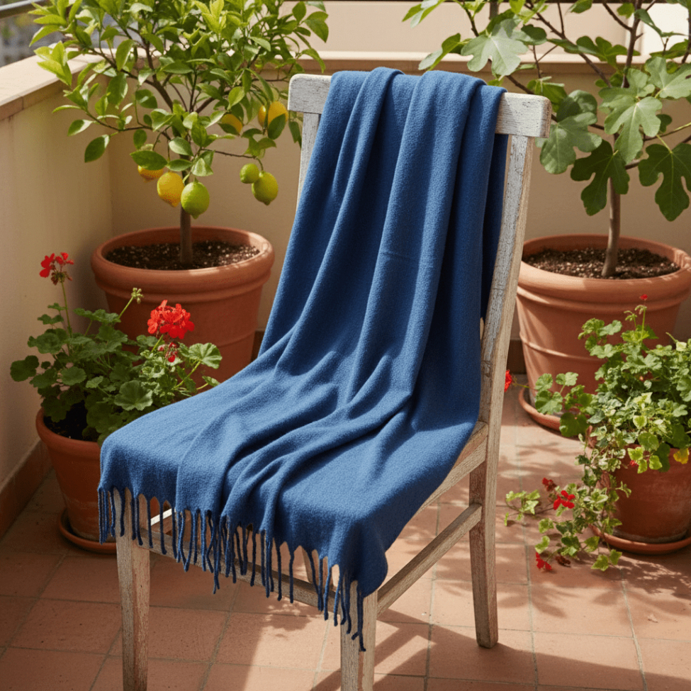 Plaid 'Samantha' 130x170cm - Blu navy