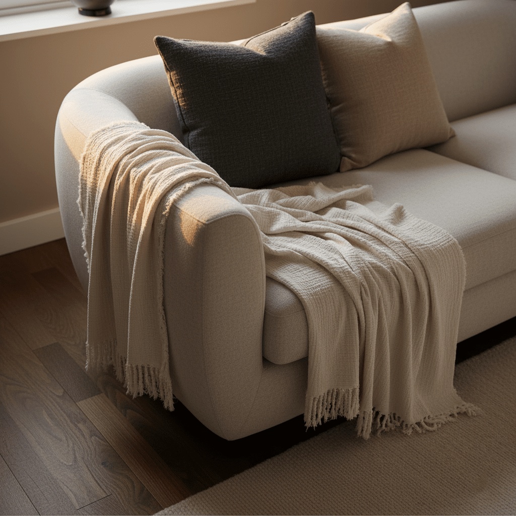 Coperta in mussola 'Dorena' 130x170cm - Blu