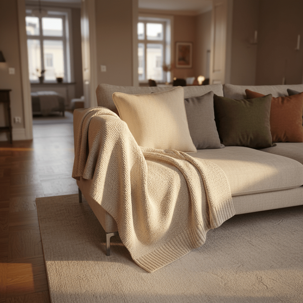 Fodera per cuscino 'Denisa Fishbone' 45x45cm - Beige/bianco