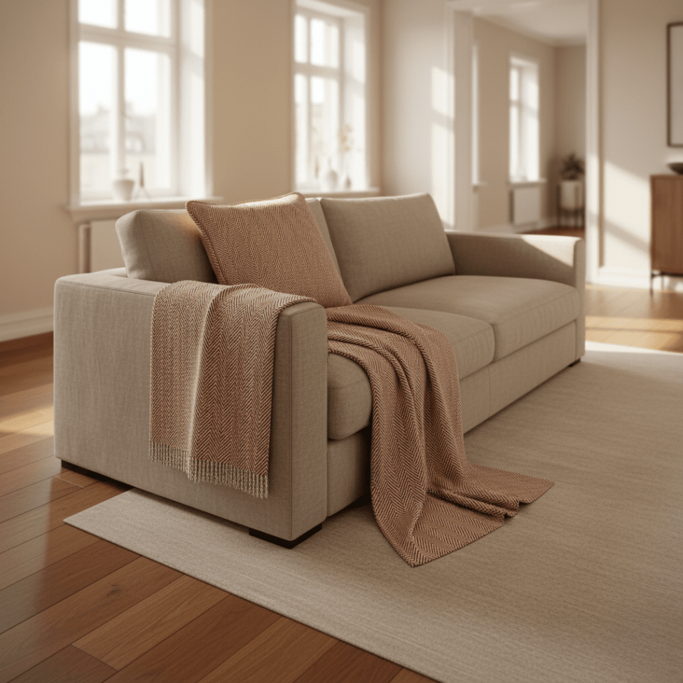 Fodera per cuscino 'Denisa Fishbone' 45x45cm - Marrone/bianco