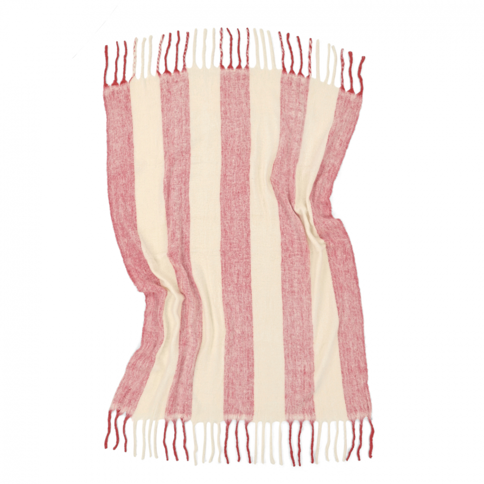 Plaid 'Beatriz Stripe' 130x170cm - Rosso/bianco