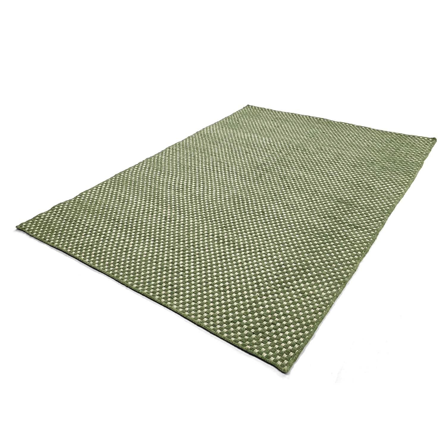 Tappeto di lana 'Ovelia' - Verde/bianco