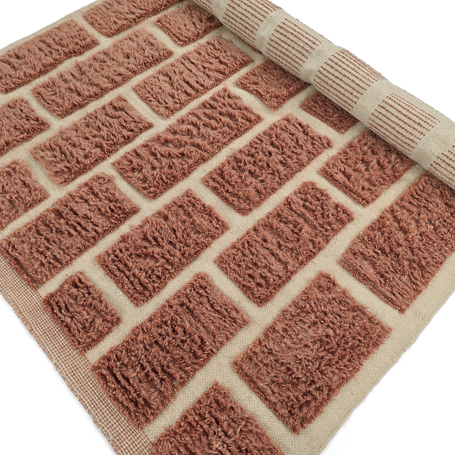 Tappeto 'Leknes Handknitted Wool' - Terracotta