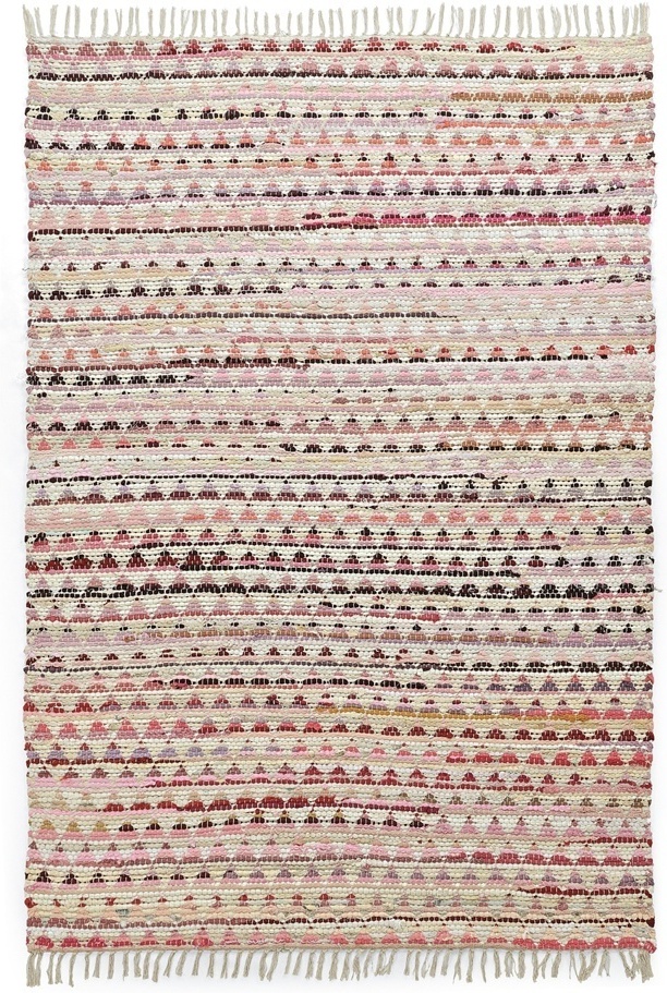 Tappeto di stracci 'Lindby' - Multicolore/rosa