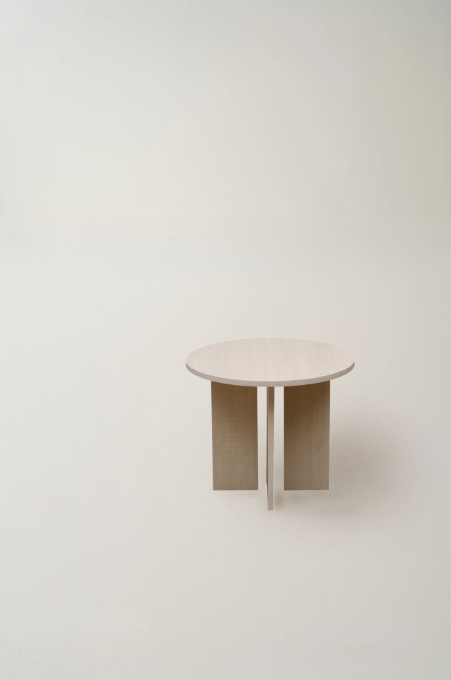 Tavolino 'Créme' Rotondo 55 cm - Bianco pigmentato