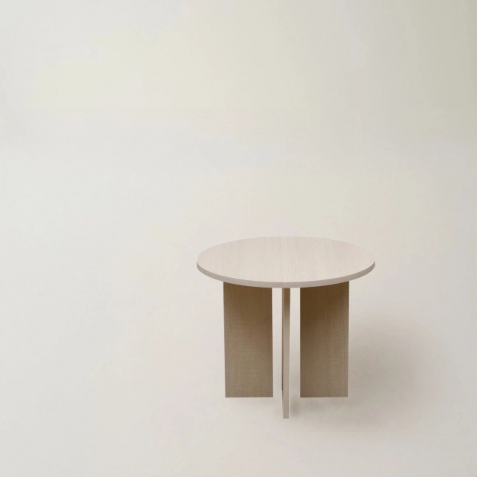 Tavolino 'Cr&eacute;me' Rotondo 55 cm - Bianco pigmentato