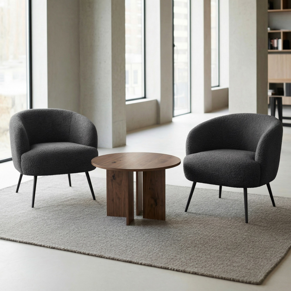 Tavolino 'Créme' Rotondo 75 cm - Noce