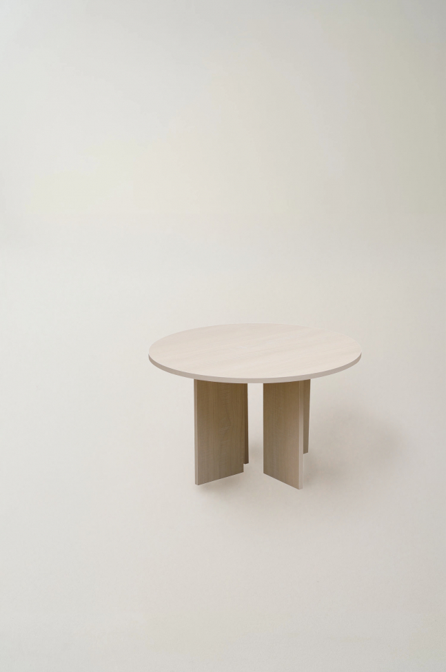 Tavolino 'Créme' Rotondo 75 cm - Bianco pigmentato