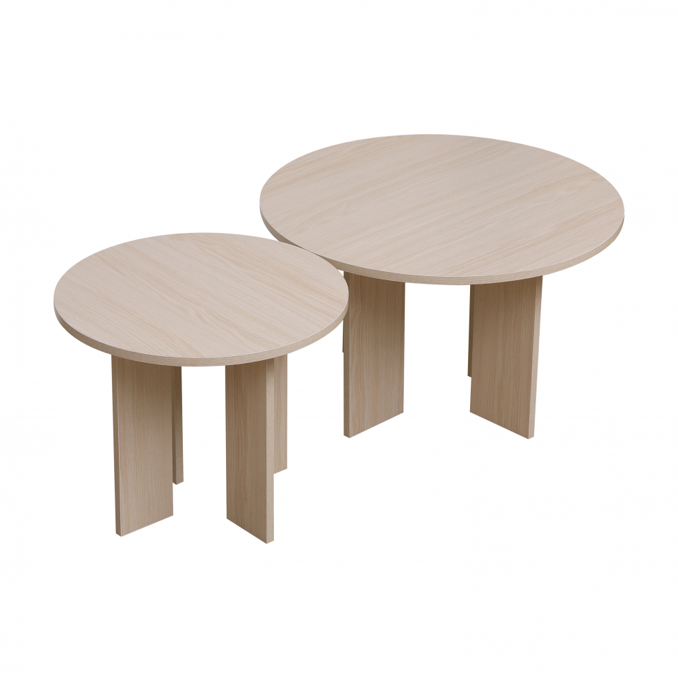 Tavolino 'Cr&eacute;me' Rotondo 75 cm - Naturale