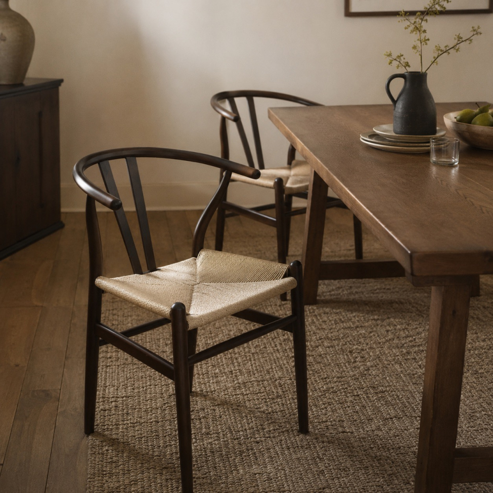Sedia 'Alta' - Noce/Beige
