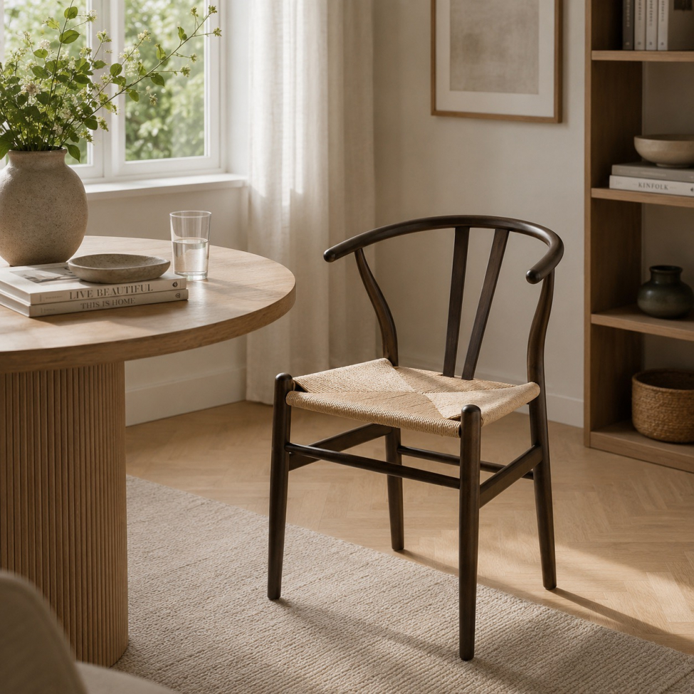 Sedia 'Alta' - Noce/Beige
