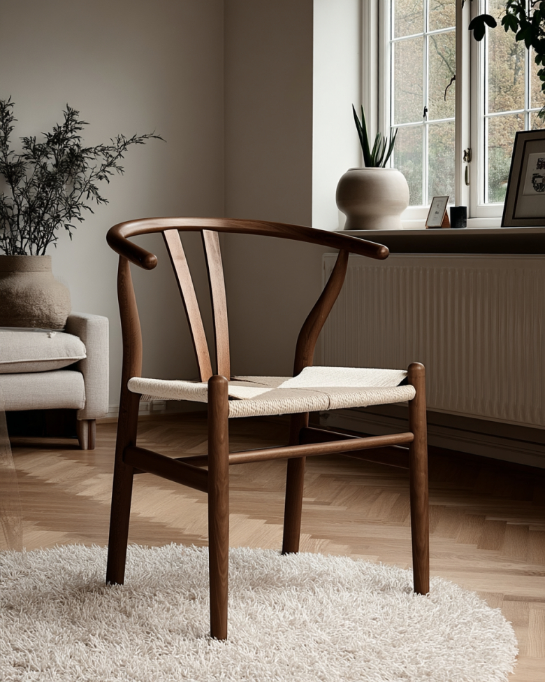 Sedia 'Alta' - Noce/Beige