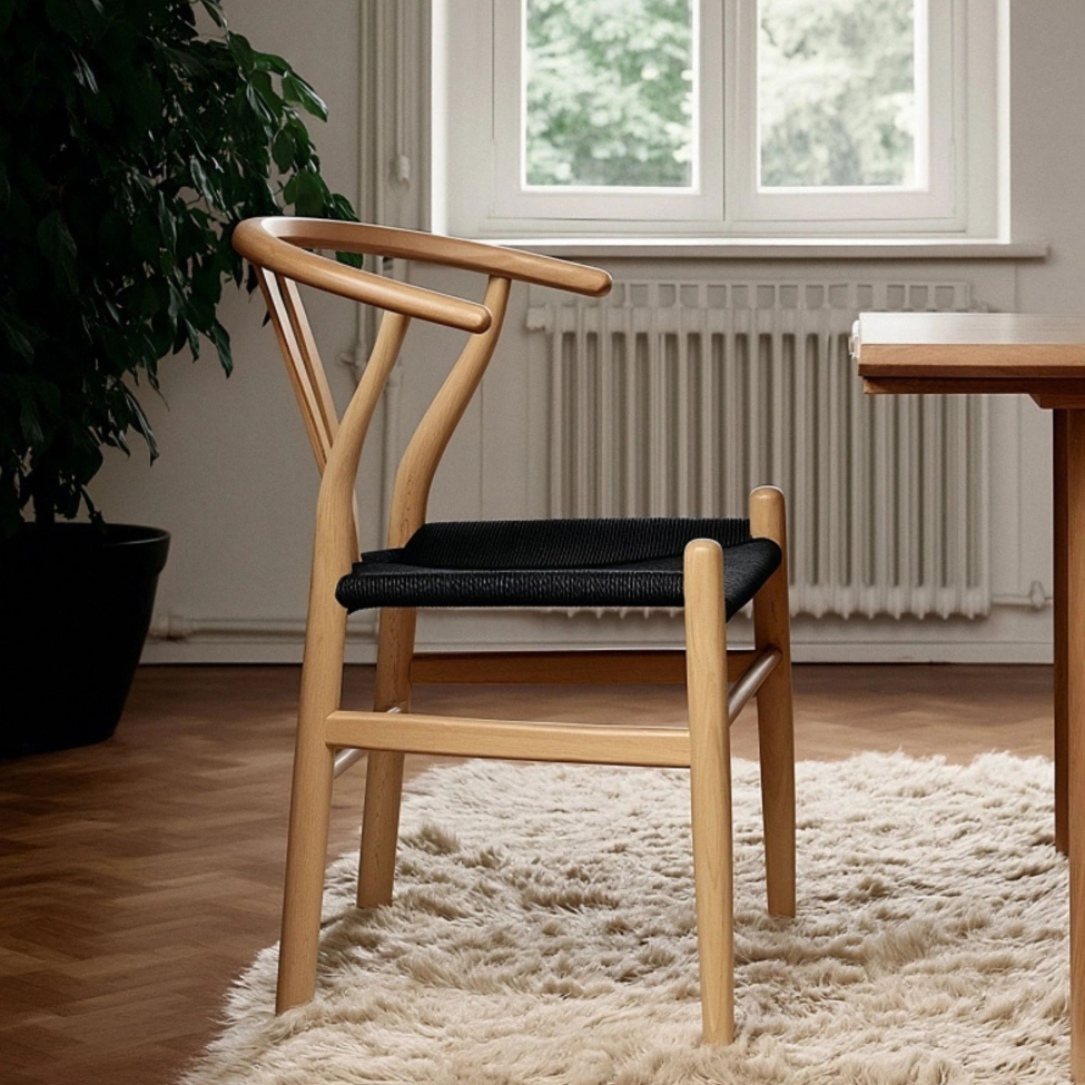 Sedia 'Alta' - Naturale/Nero