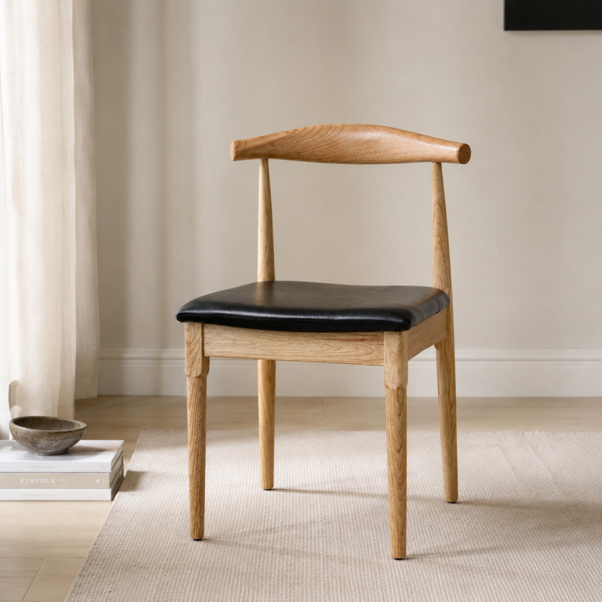 Sedia 'Fager' - Naturale/Nero
