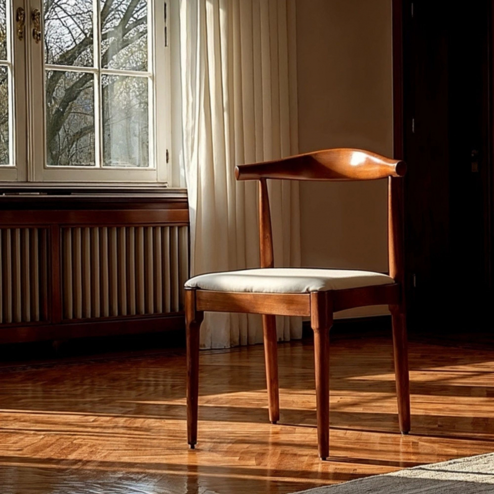 Sedia 'Fager' - Noce/Beige