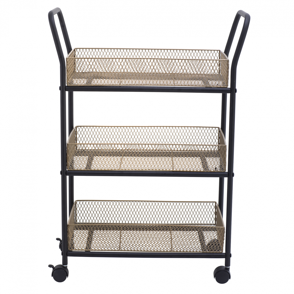 Carrello da cucina 'Nät' - Nero/Legno