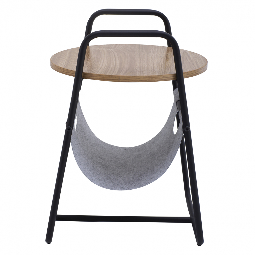 Tavolino laterale 'Tidningsställ' - Nero/Legno