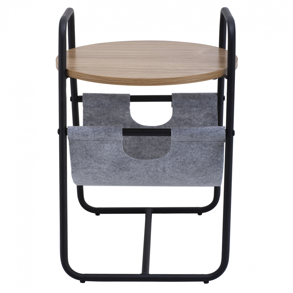 Tavolino laterale 'Tidningsställ' - Nero/Legno