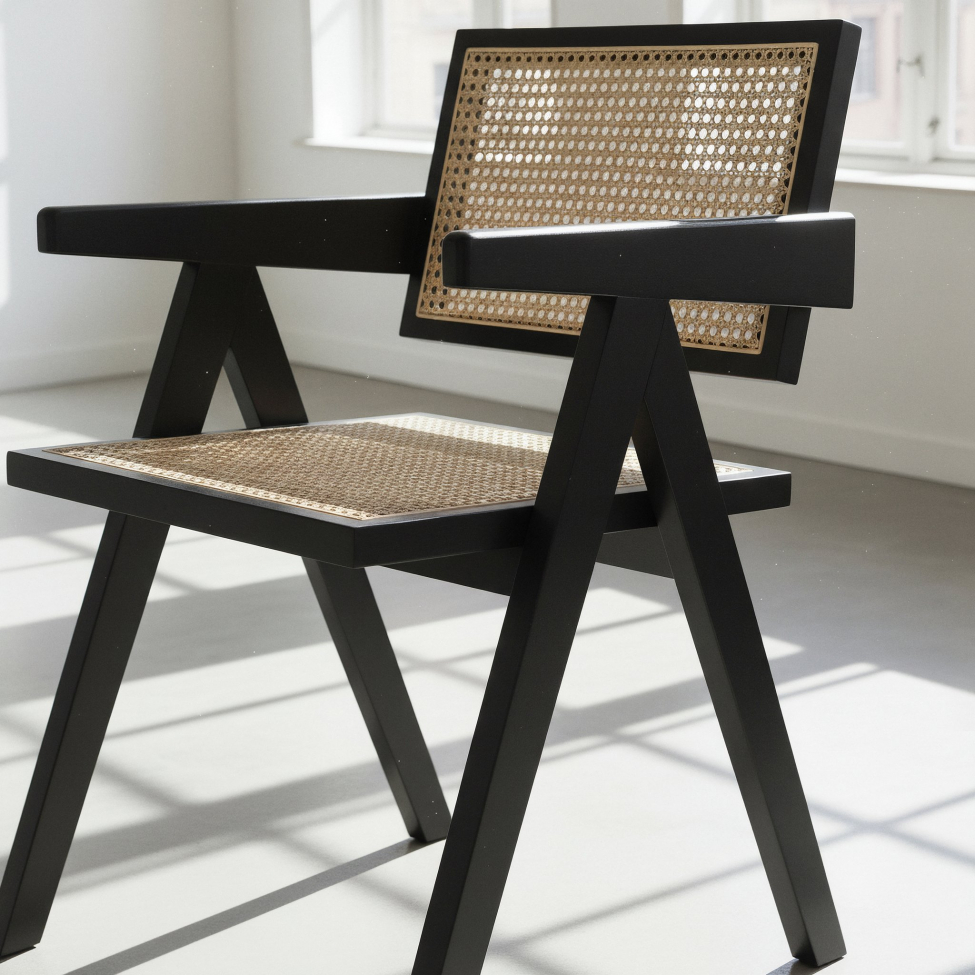 Sedia con braccioli 'Rotting' - Nero