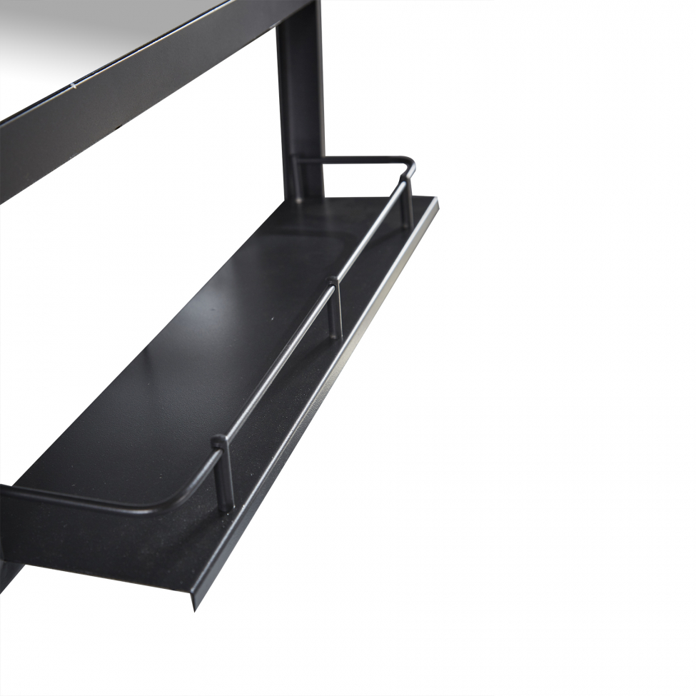 Specchio da parete con mensola 'Ebb' - Nero