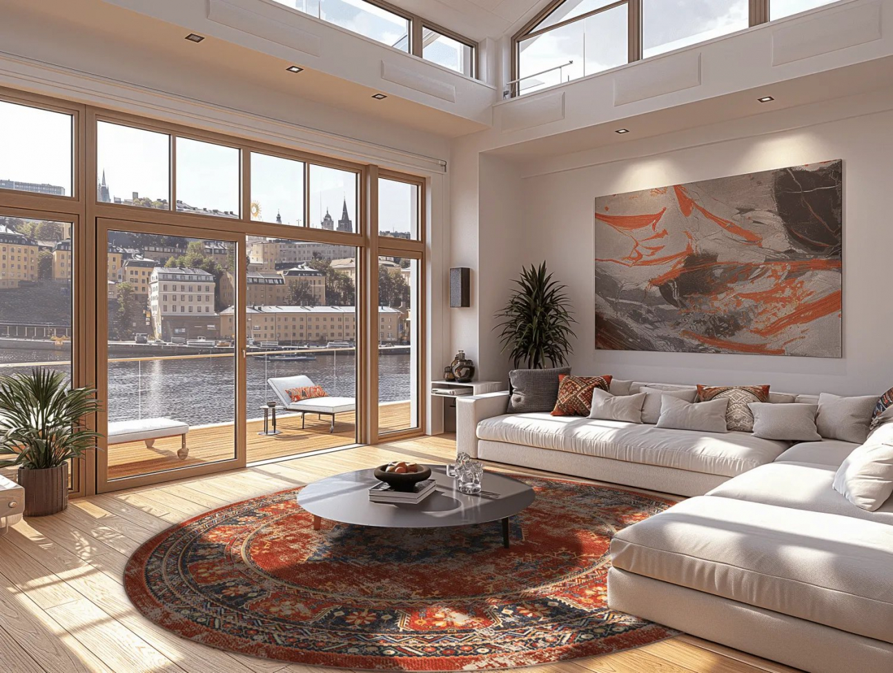 Tappeto rotondo 'Soussi' 200cm - Rosso/Multi