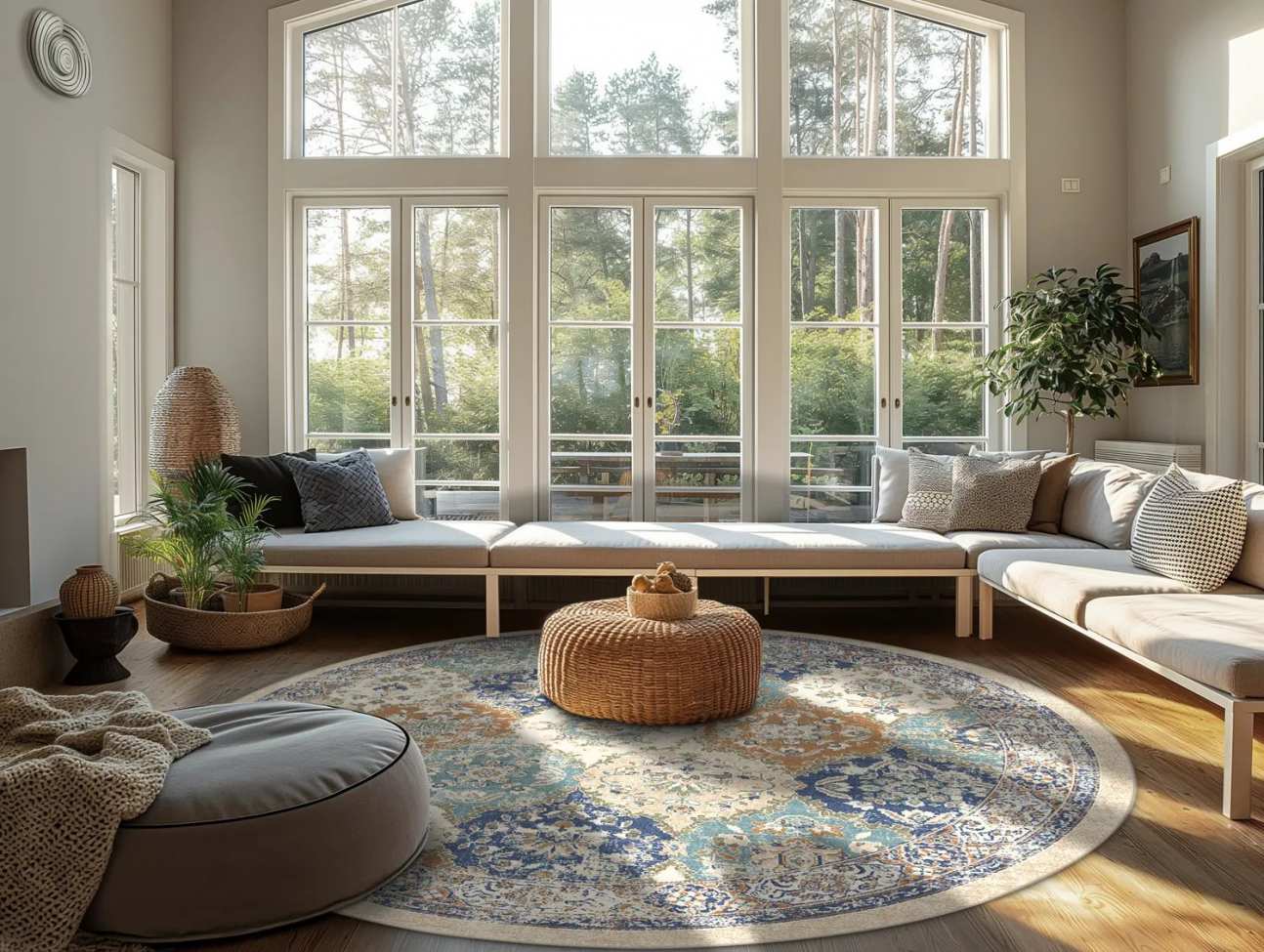 Tappeto rotondo 'Bohemia' 240cm - Blu/Multi