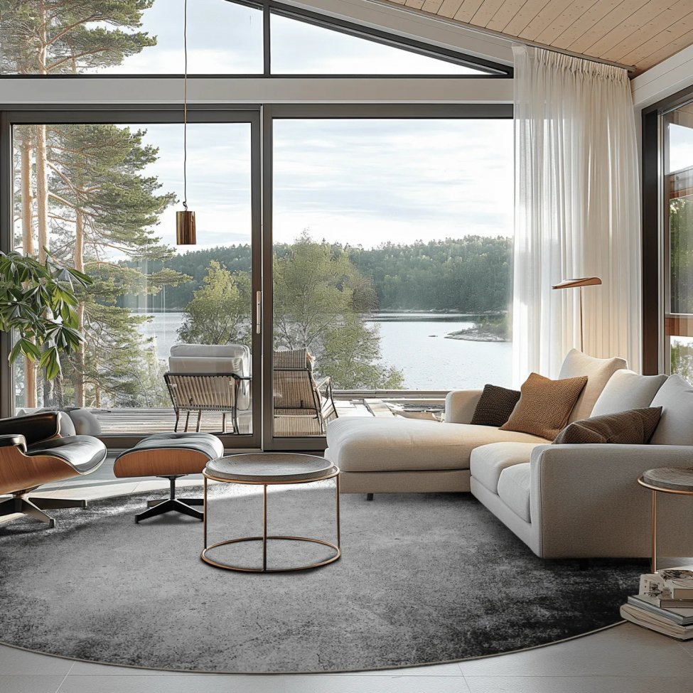 Tappeto rotondo 'Megara' 160cm - Grigio