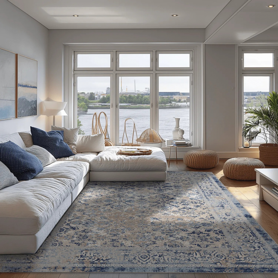 Tappeto Wilton 'Denizli' 240x240cm - Blu