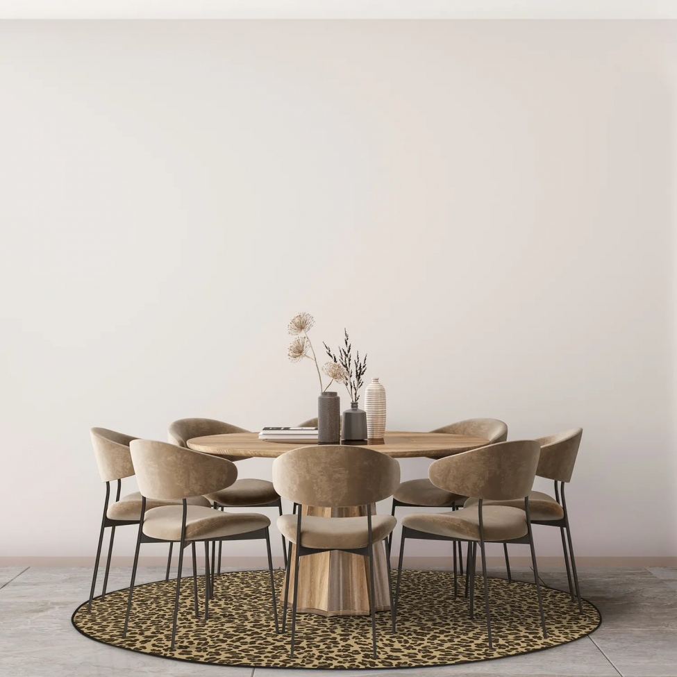 Tappeto rotondo 'Leopard' 200cm - Marrone