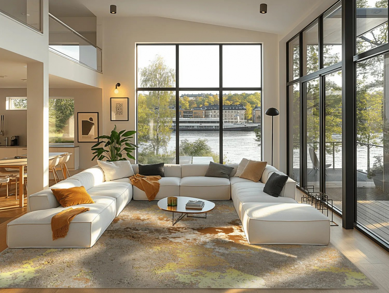 Tappeto Wilton 'Elena' 200x200cm - Beige/Oro