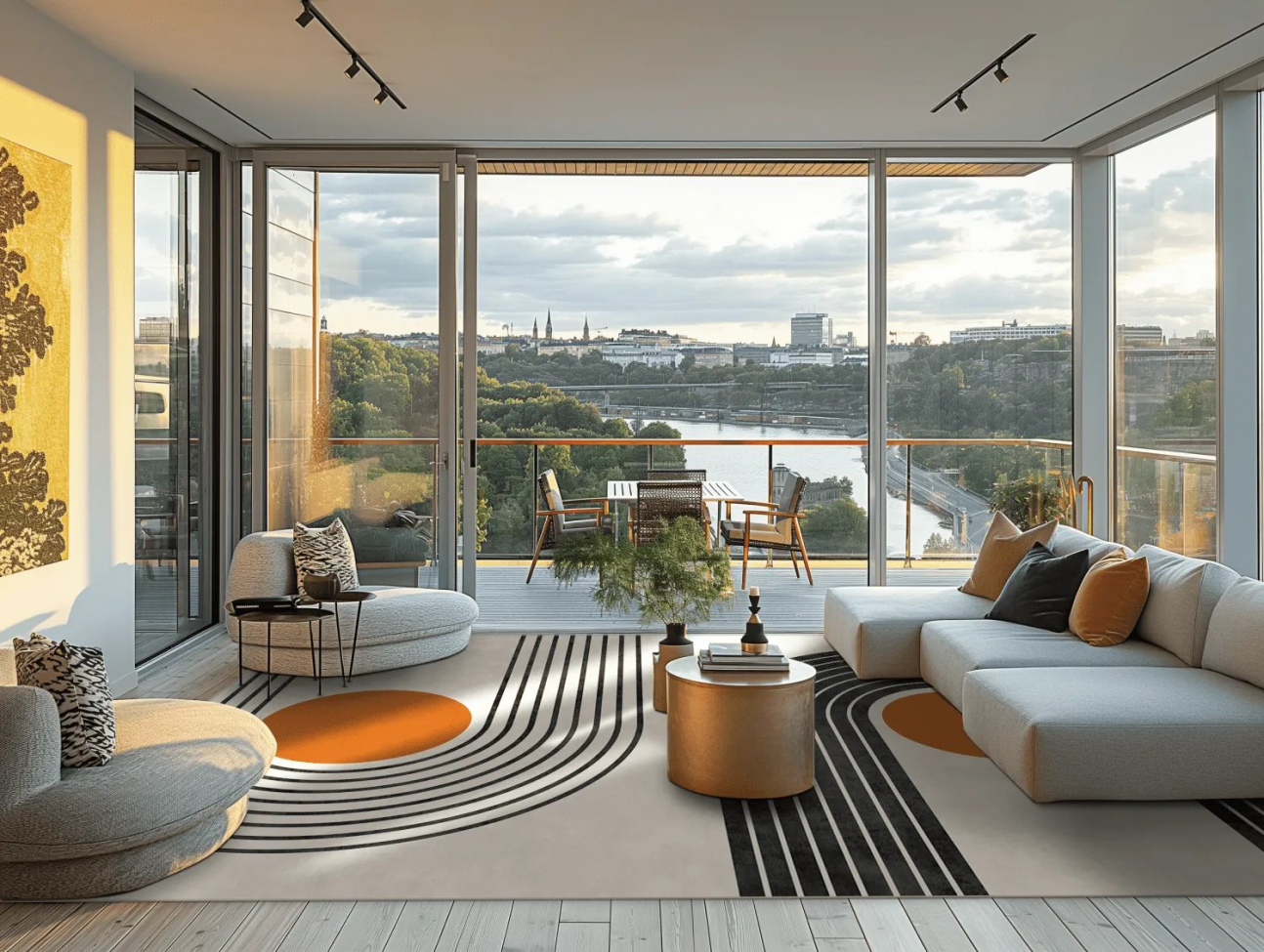 Tappeto Wilton 'Moudania' 160x230cm - Beige/Nero/Arancione