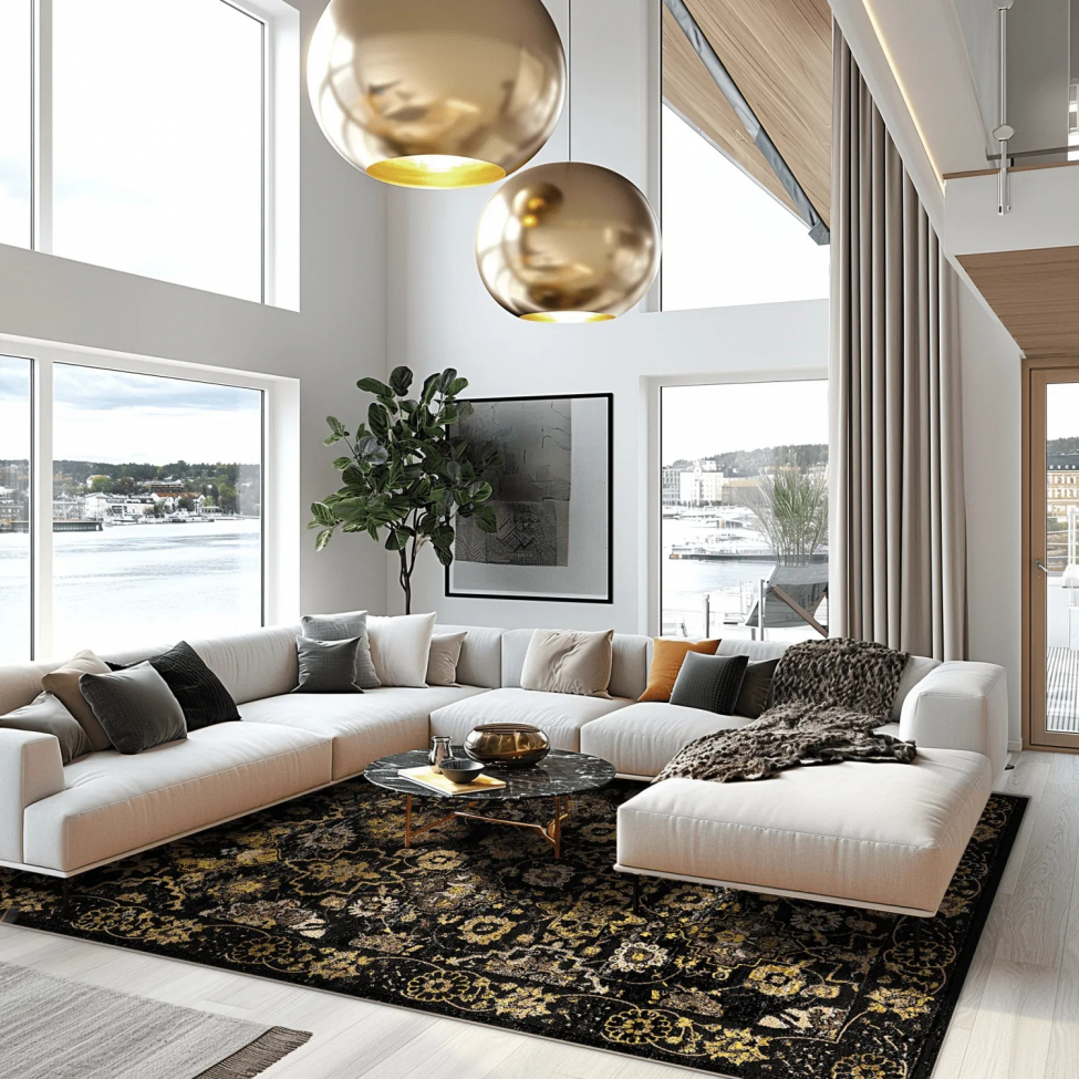 Tappeto Wilton 'Fernana' 200x280cm - Nero/Oro