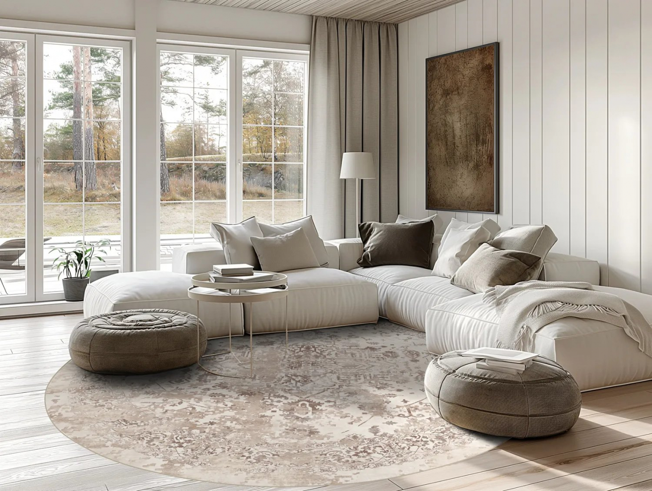 Tappeto rotondo 'Mateur' 240cm - Beige