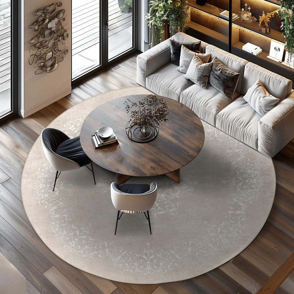 Tappeto rotondo 'Santi' 120cm - Beige/Bianco