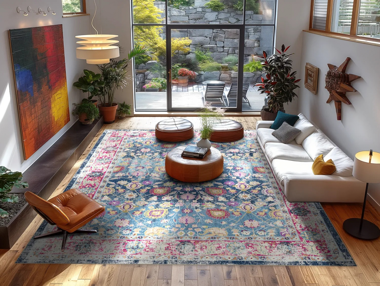 Tappeto Wilton 'Bouhjar' 240x340cm - Blu/Rosa/Multi