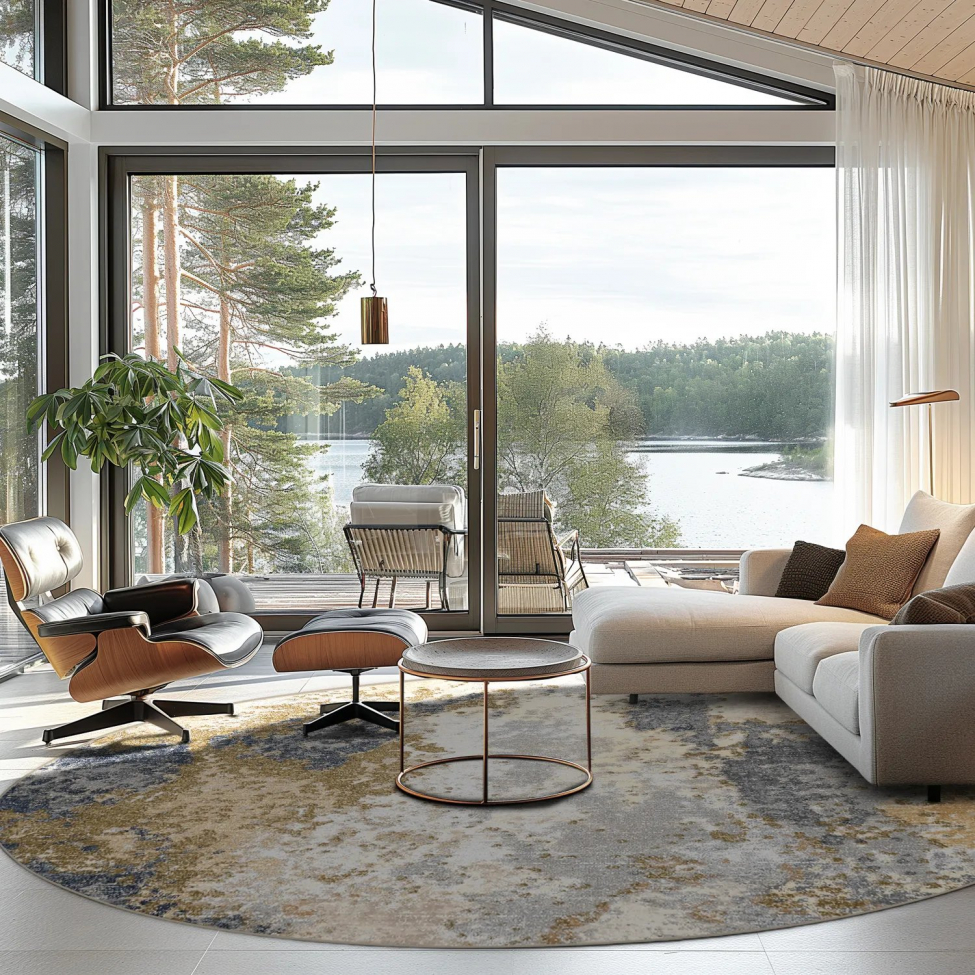 Tappeto rotondo 'Travale' 160cm - Grigio/Multi