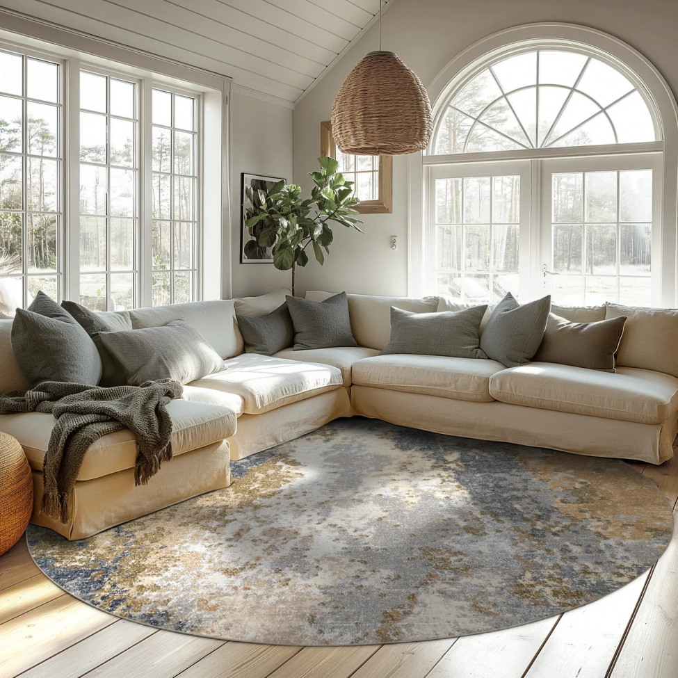 Tappeto rotondo 'Travale' 200cm - Grigio/Multi