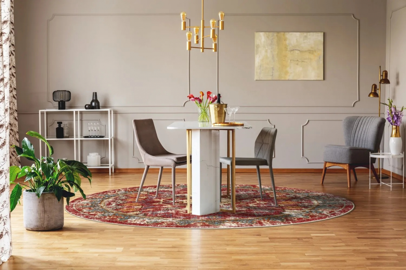 Tappeto rotondo 'Idri' 160cm - Rosso/Multi