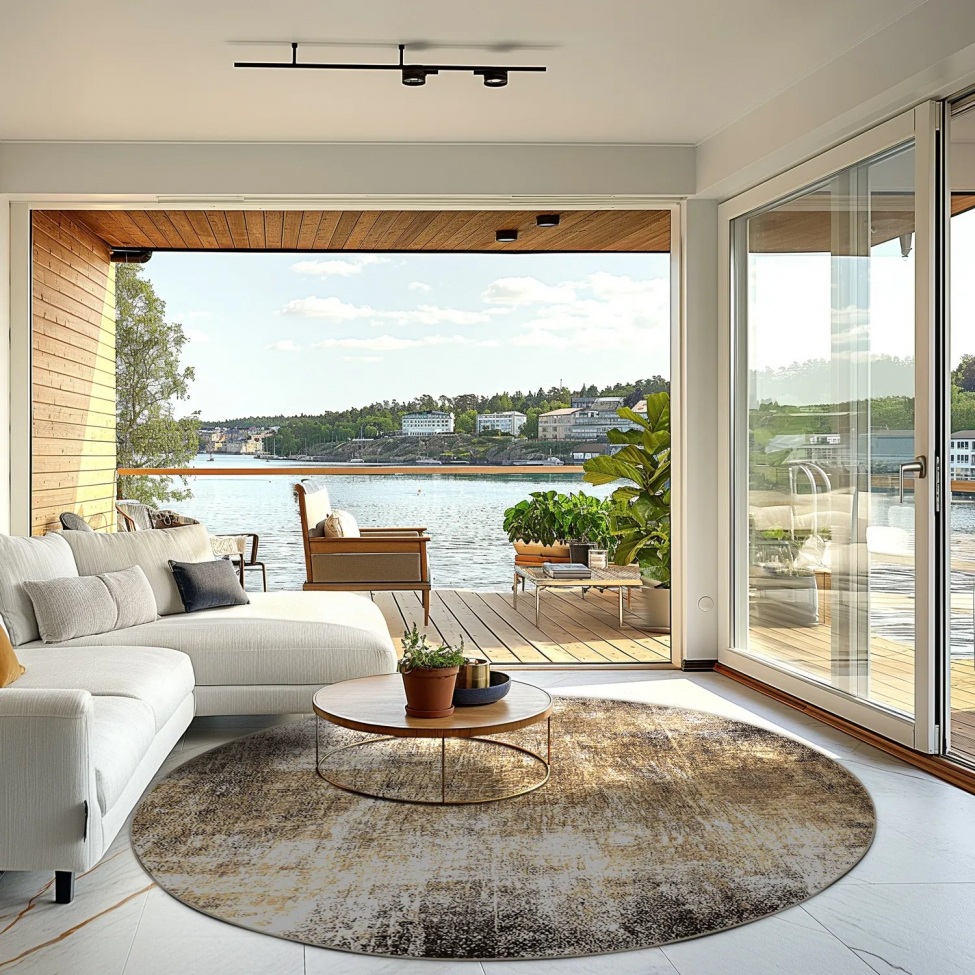 Tappeto rotondo 'Florent' 120cm - Marrone