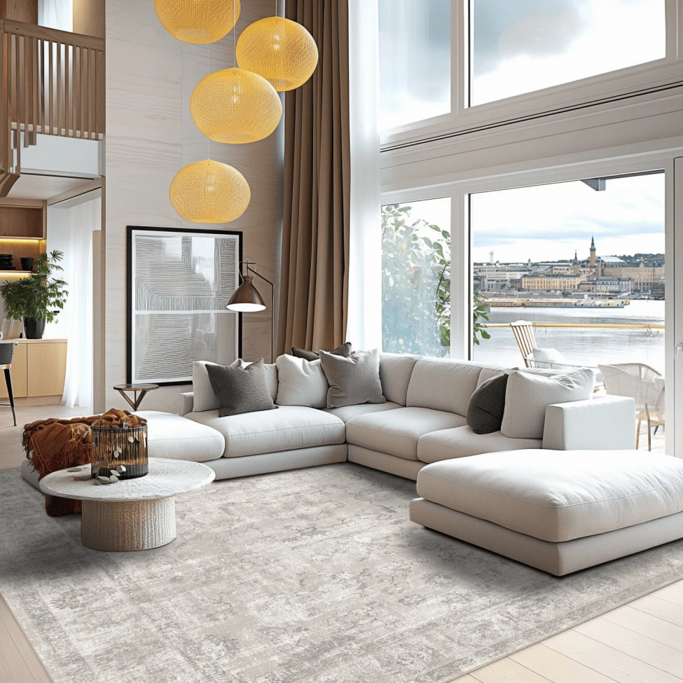 Tappeto rotondo 'Gombalia' 200cm - Grigio