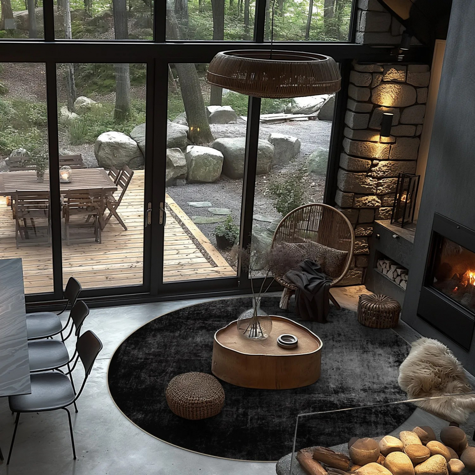 Tappeto rotondo 'Lynton' 290cm - Nero