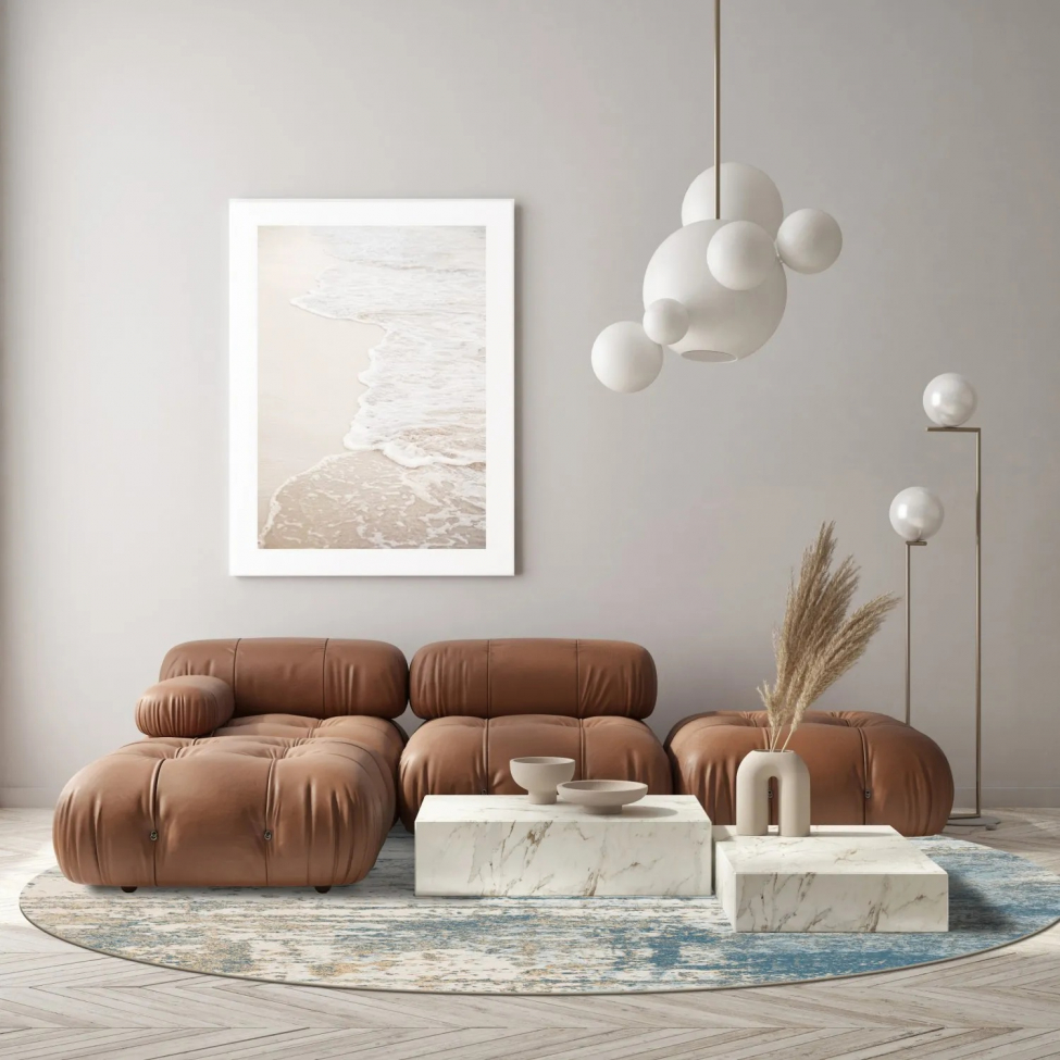 Tappeto rotondo 'Kebira' 240cm - Blu